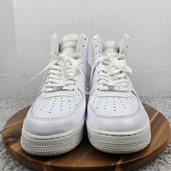Nike Mens 12 Air Force 1 High Triple White Casual Athletic Sneaker 315121-115 - Picture 4 of 13